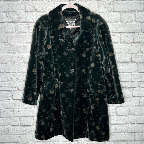 Marvin Richards Velvety Soft Floral Trench Coat - Picture 4 of 13